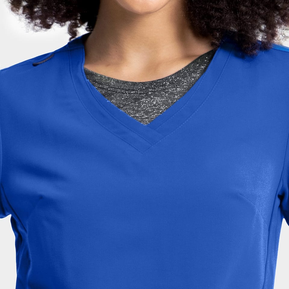Women's Sporty Solid Double V-Neck Top | 3852
