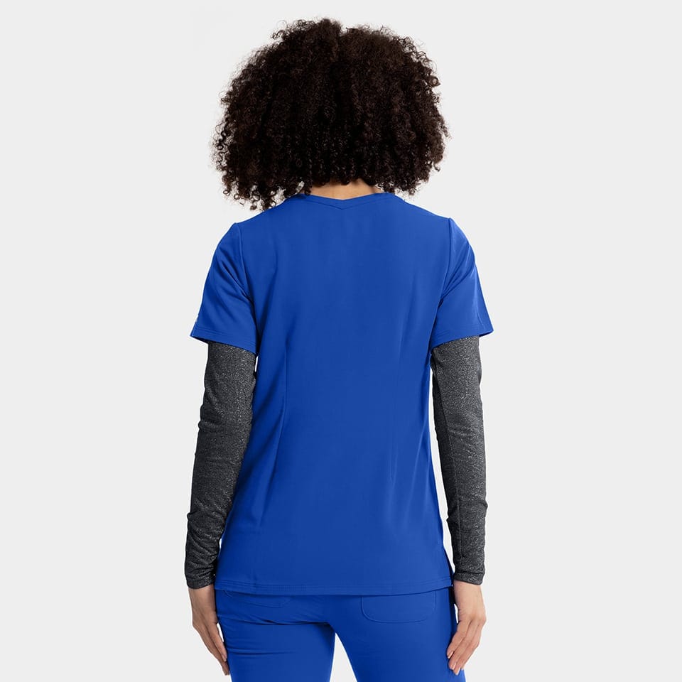 Women's Sporty Solid Double V-Neck Top | 3852