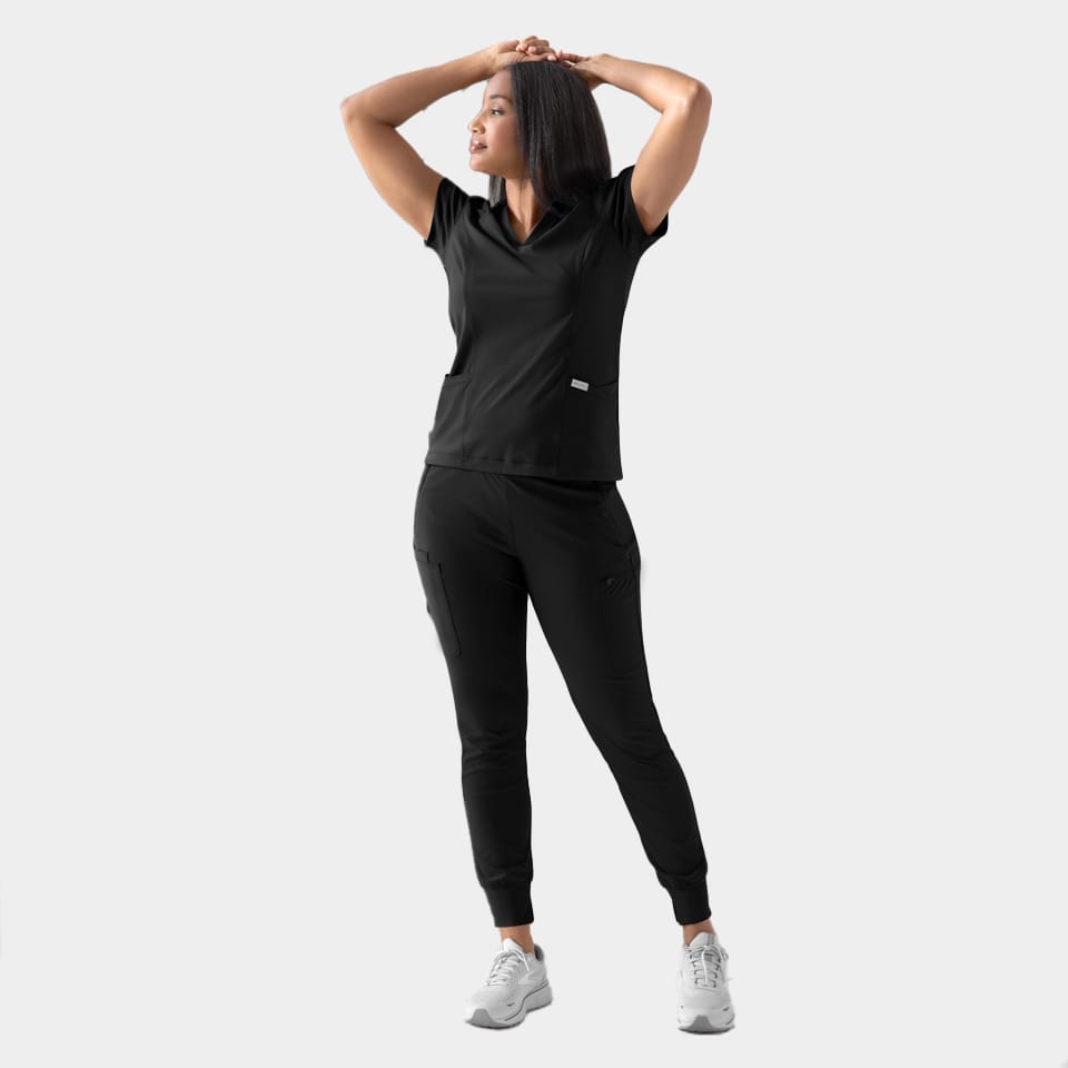 Zoe Banded V-Neck Scrub Top | 2501
