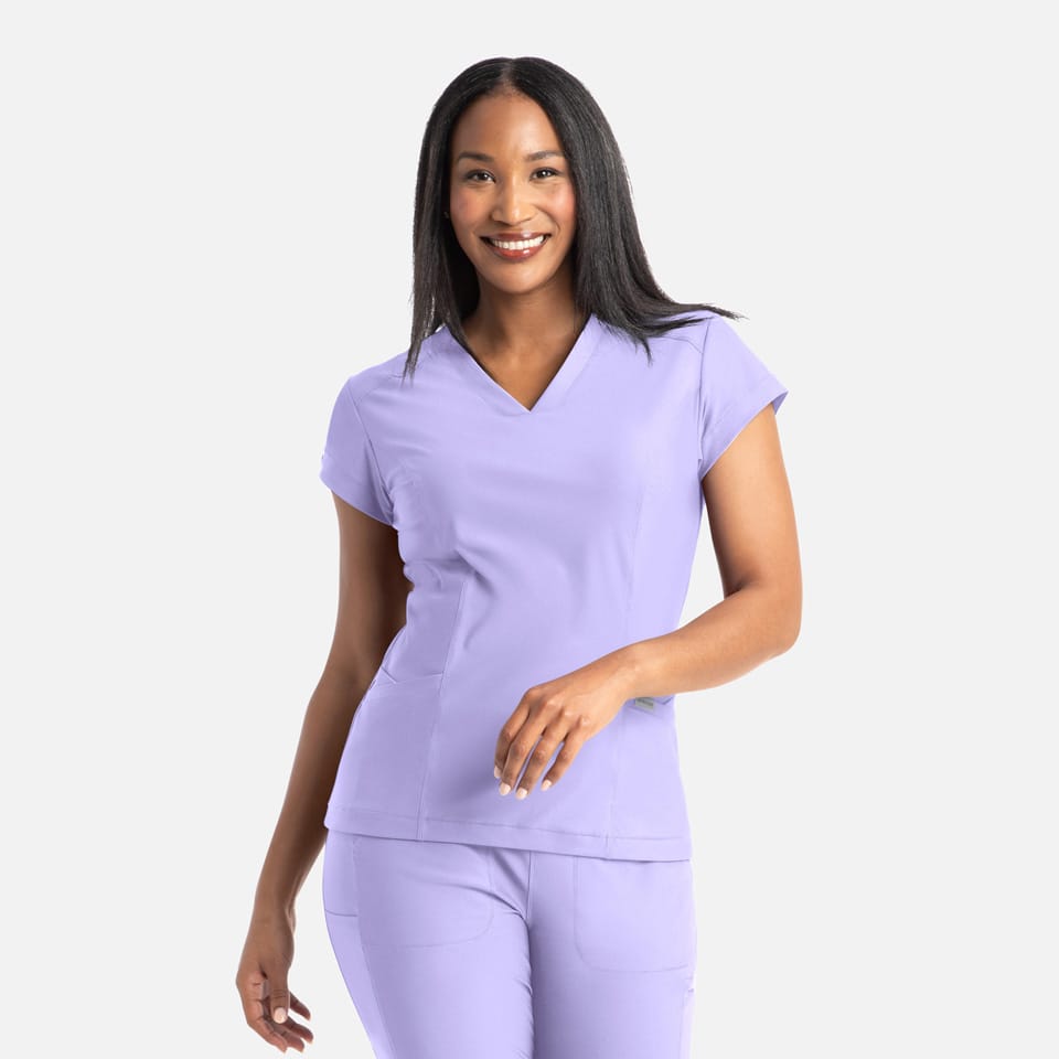 Zoe - Banded V-Neck Scrub Top | 2501