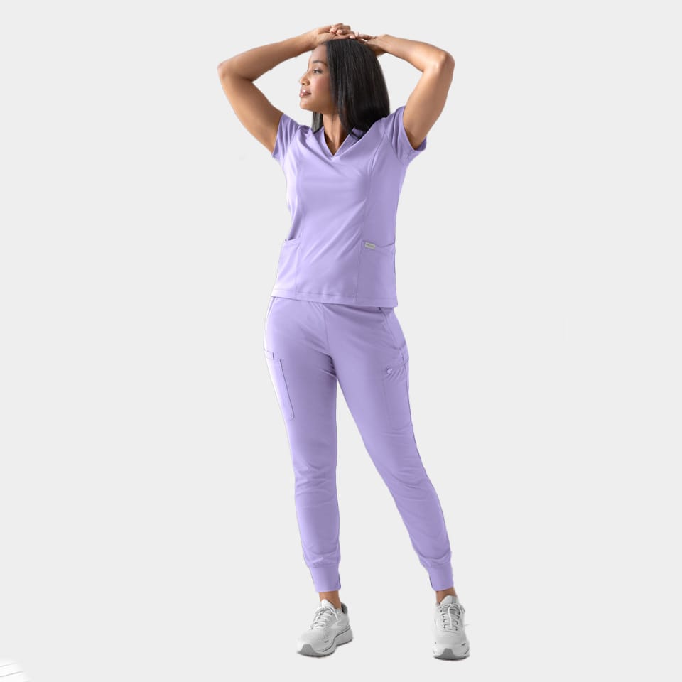Zoe Banded V-Neck Scrub Top | 2501