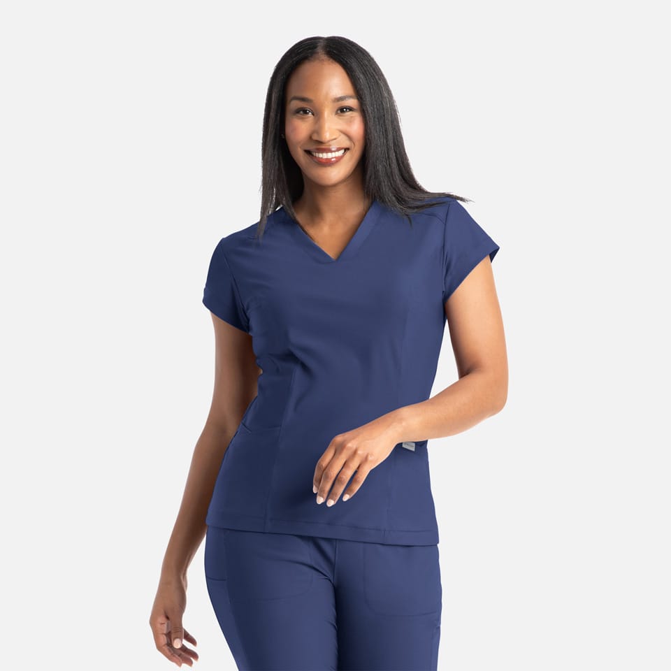 Zoe Banded V-Neck Scrub Top | 2501