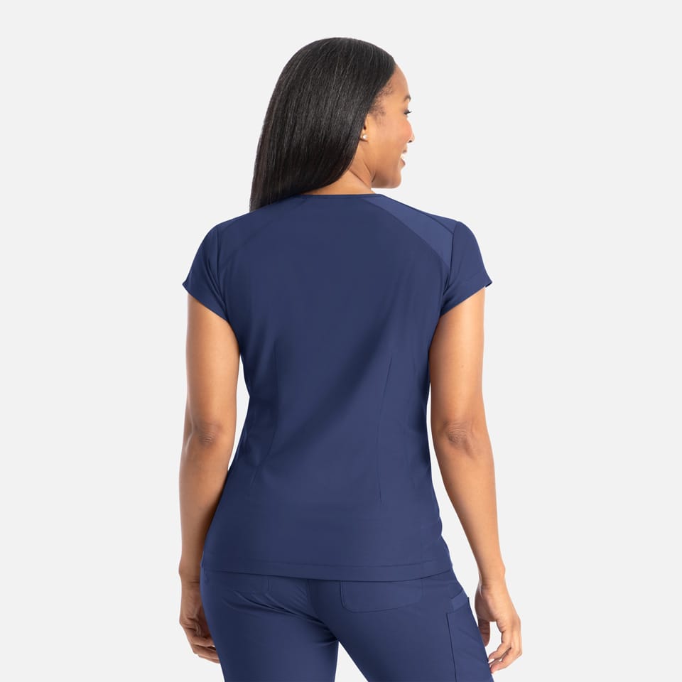Zoe Banded V-Neck Scrub Top | 2501