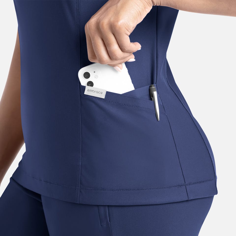 Zoe Banded V-Neck Scrub Top | 2501