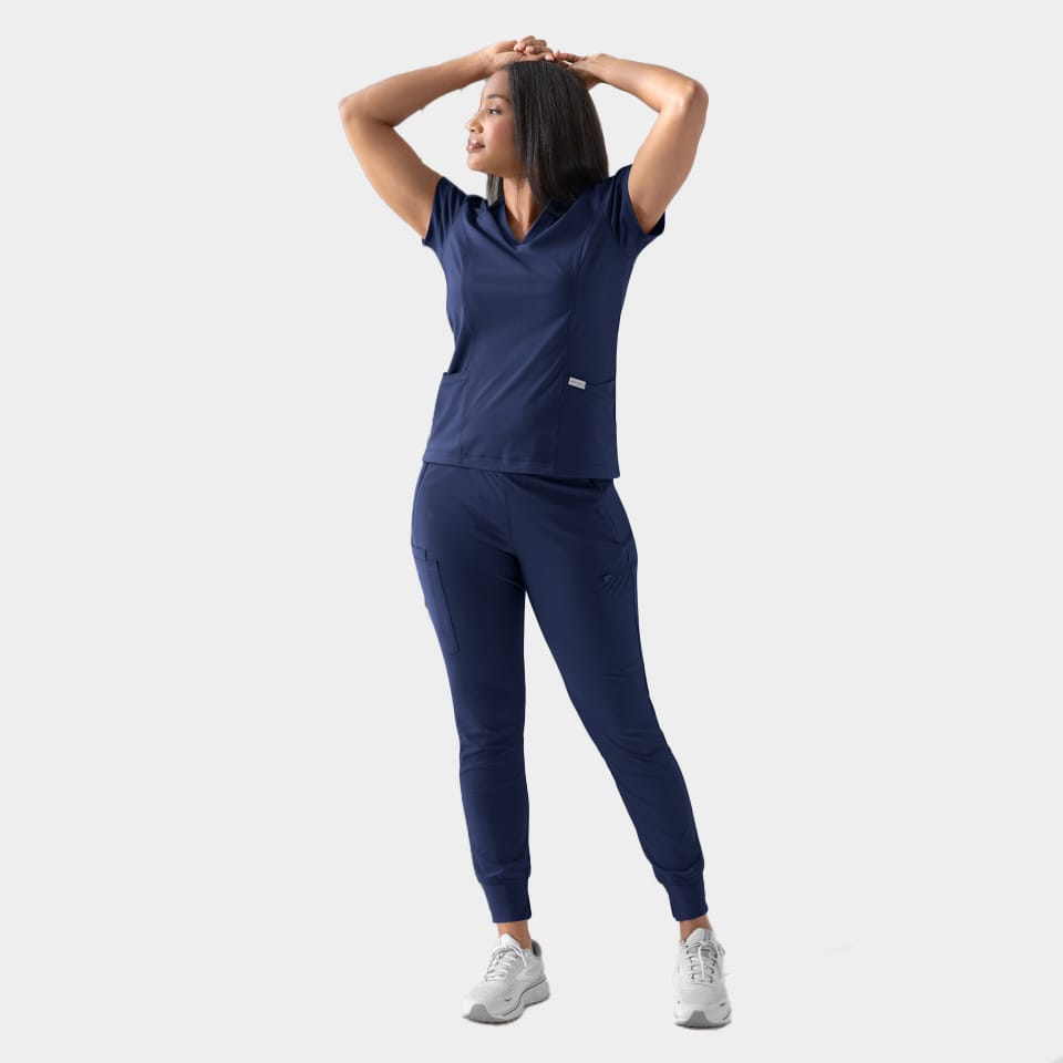 Zoe Banded V-Neck Scrub Top | 2501