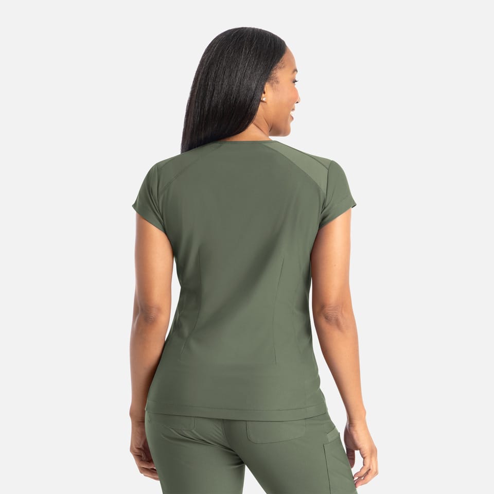 Zoe Banded V-Neck Scrub Top | 2501