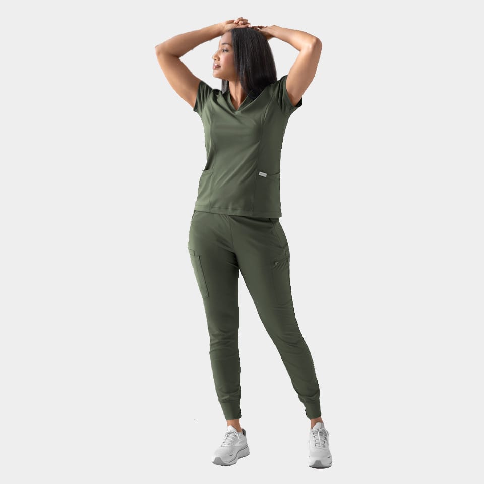 Zoe Banded V-Neck Scrub Top | 2501