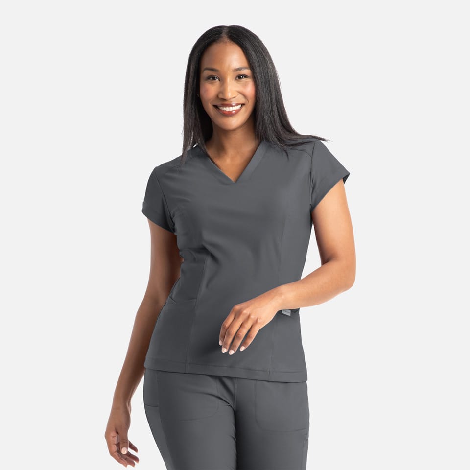 Zoe Banded V-Neck Scrub Top | 2501