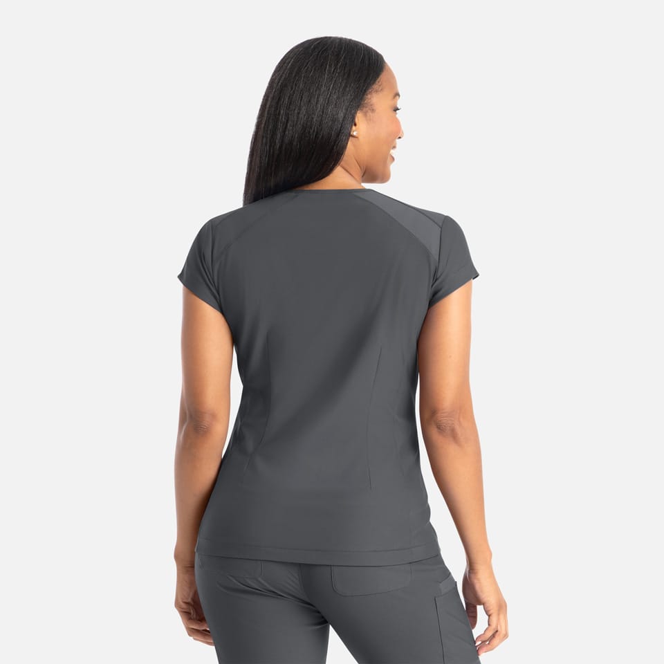 Zoe Banded V-Neck Scrub Top | 2501