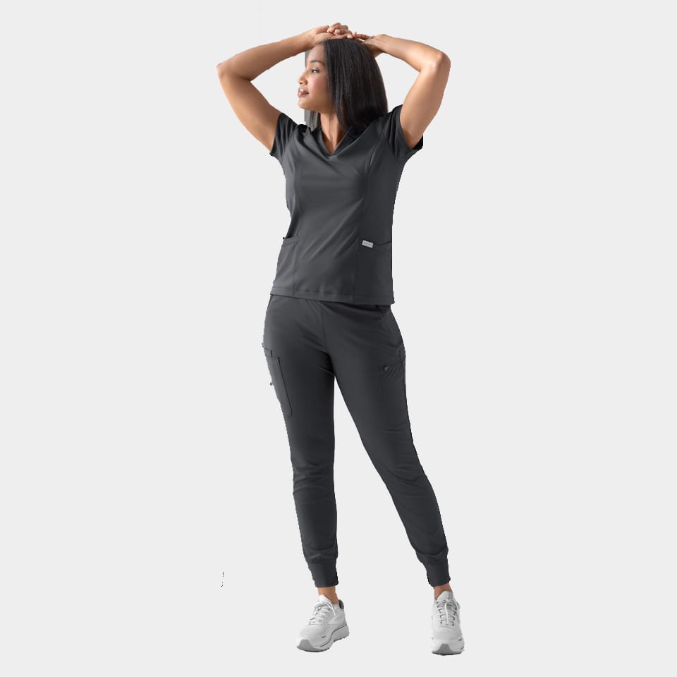 Zoe Banded V-Neck Scrub Top | 2501