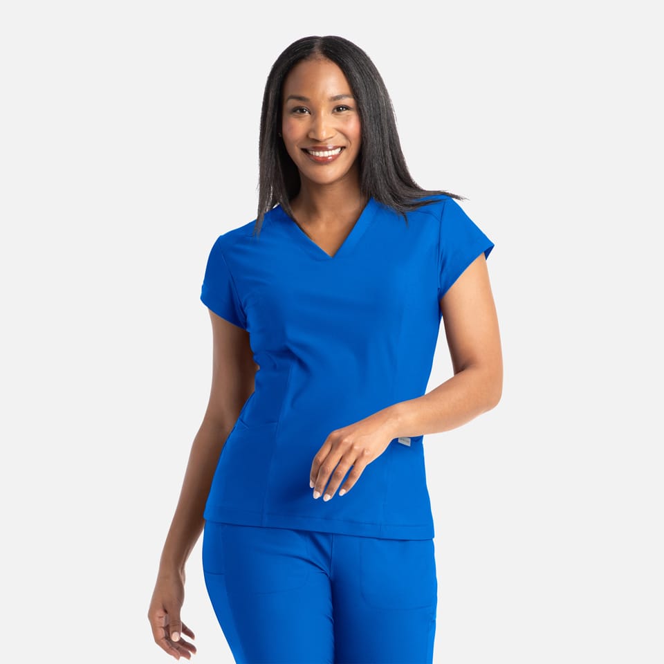 Zoe Banded V-Neck Scrub Top | 2501