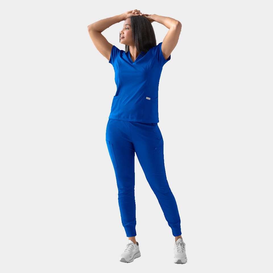 Zoe Banded V-Neck Scrub Top | 2501