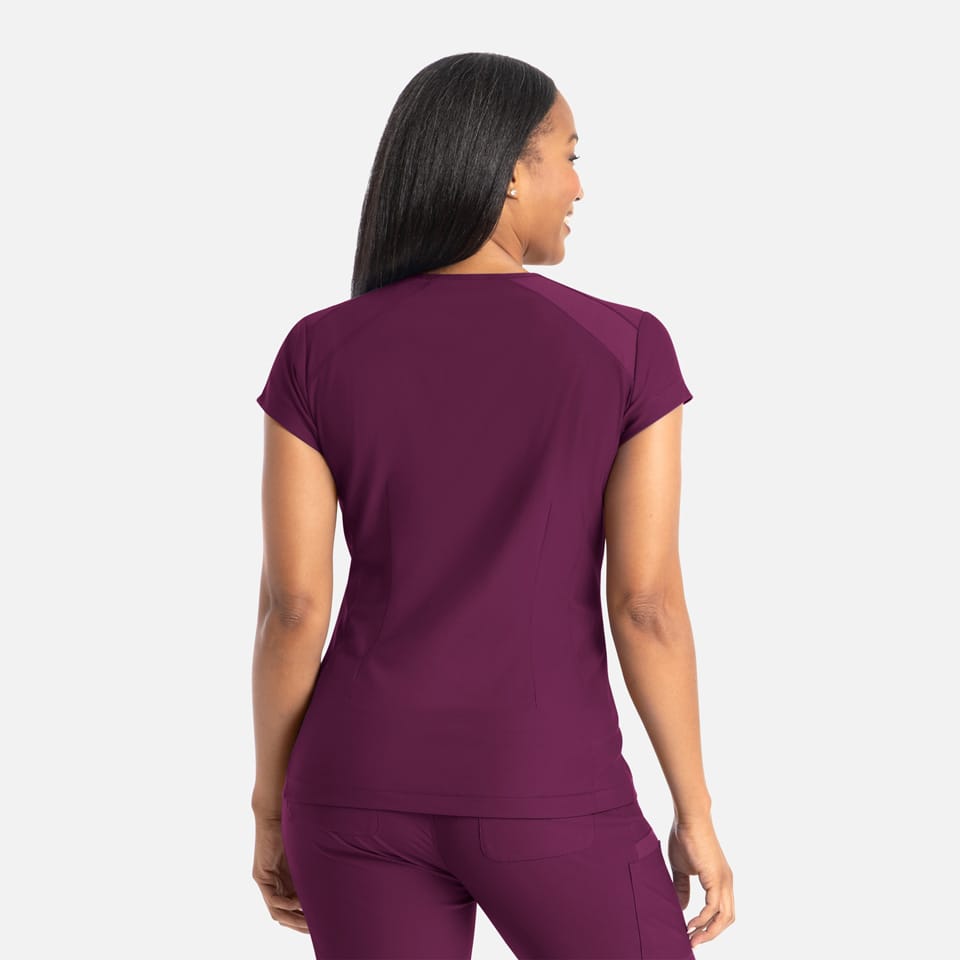 Zoe Banded V-Neck Scrub Top | 2501