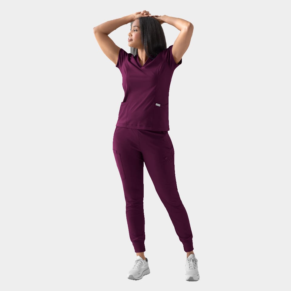 Zoe Banded V-Neck Scrub Top | 2501