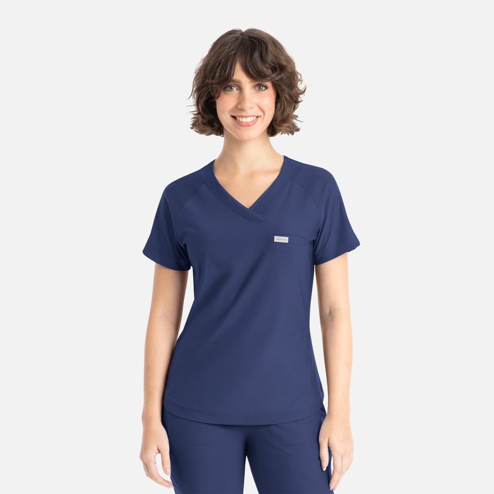 Luna Y-Neck Raglan Scrub Top