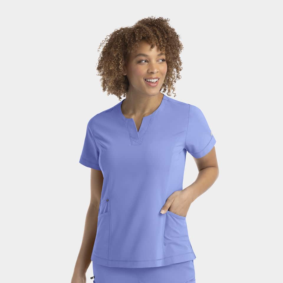 Women's Notched Neck Top | 4802