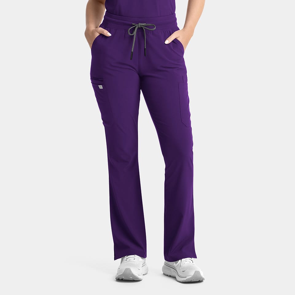 Yoga Waistband Flare Scrub Pants | 9813