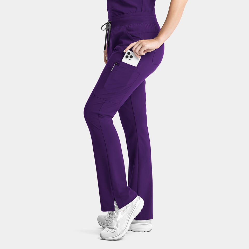Yoga Waistband Flare Scrub Pants | 9813