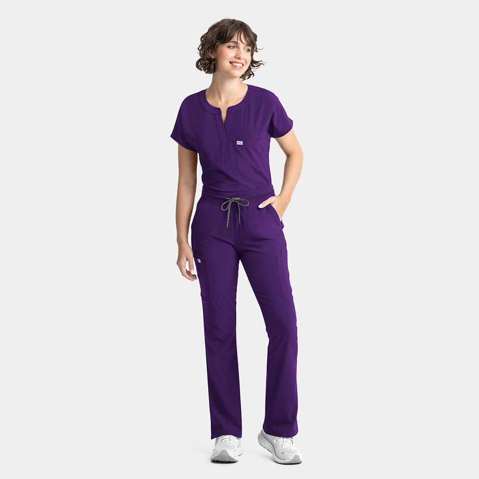 Yoga Waistband Flare Scrub Pants | 9813