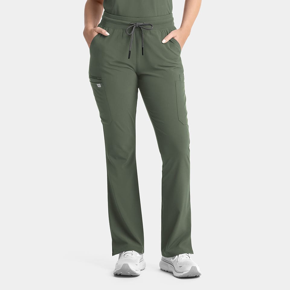 Yoga Waistband Flare Scrub Pants | 9813