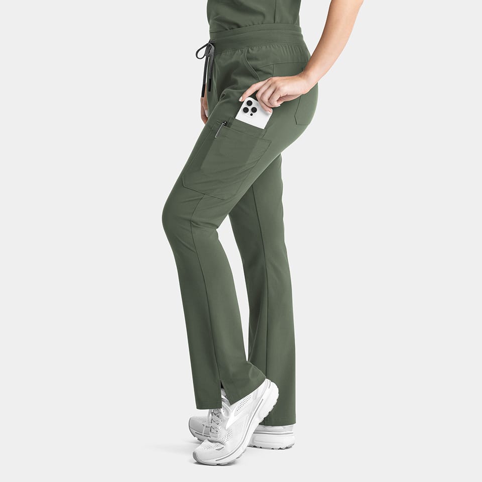 Yoga Waistband Flare Scrub Pants | 9813