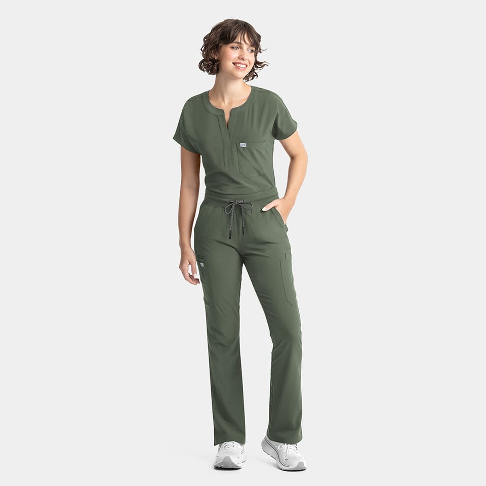 Yoga Waistband Flare Scrub Pants | 9813