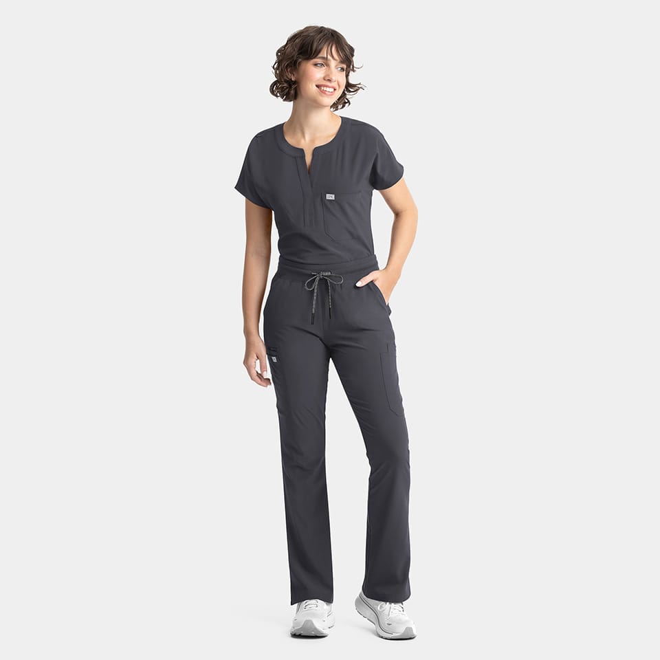 Yoga Waistband Flare Scrub Pants | 9813
