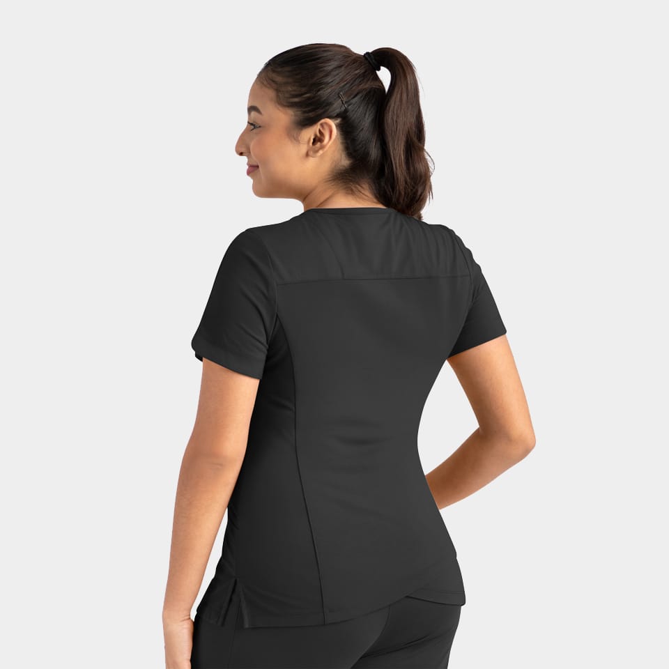 Women's Curved V-Neck Top | 20302