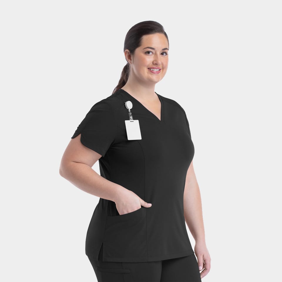 Women's Curved V-Neck Top | 20302