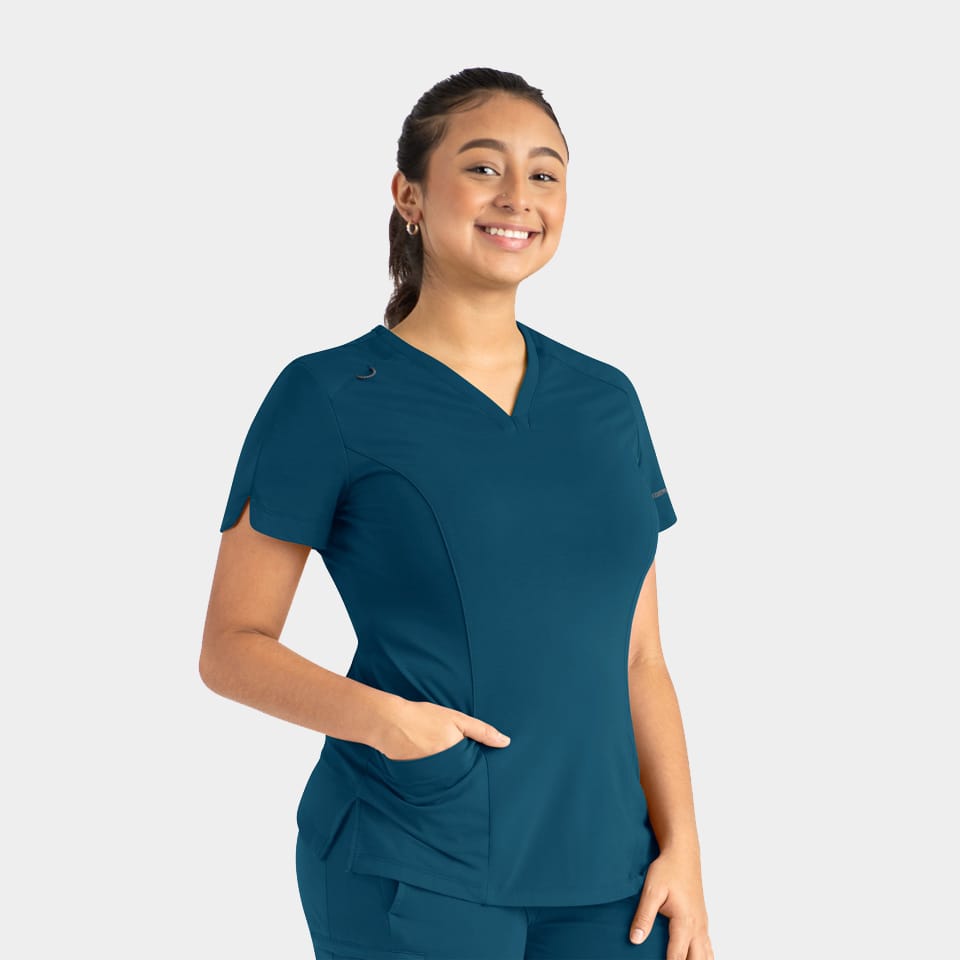 Women's Curved V-Neck Top | 20302
