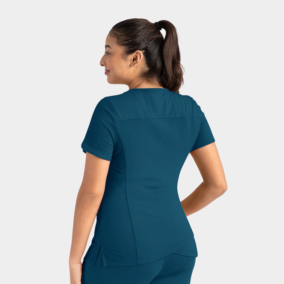 Women's Curved V-Neck Top | 20302