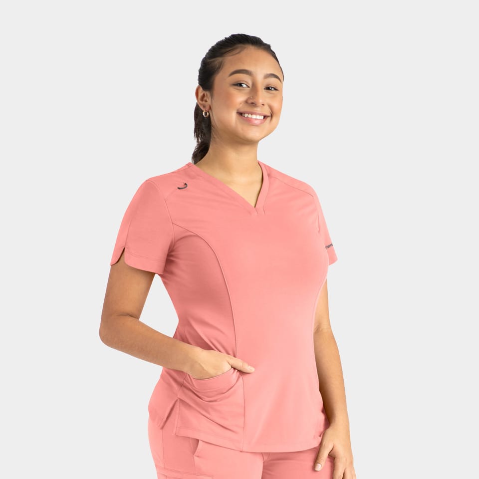 Women's Curved V-Neck Top | 20302