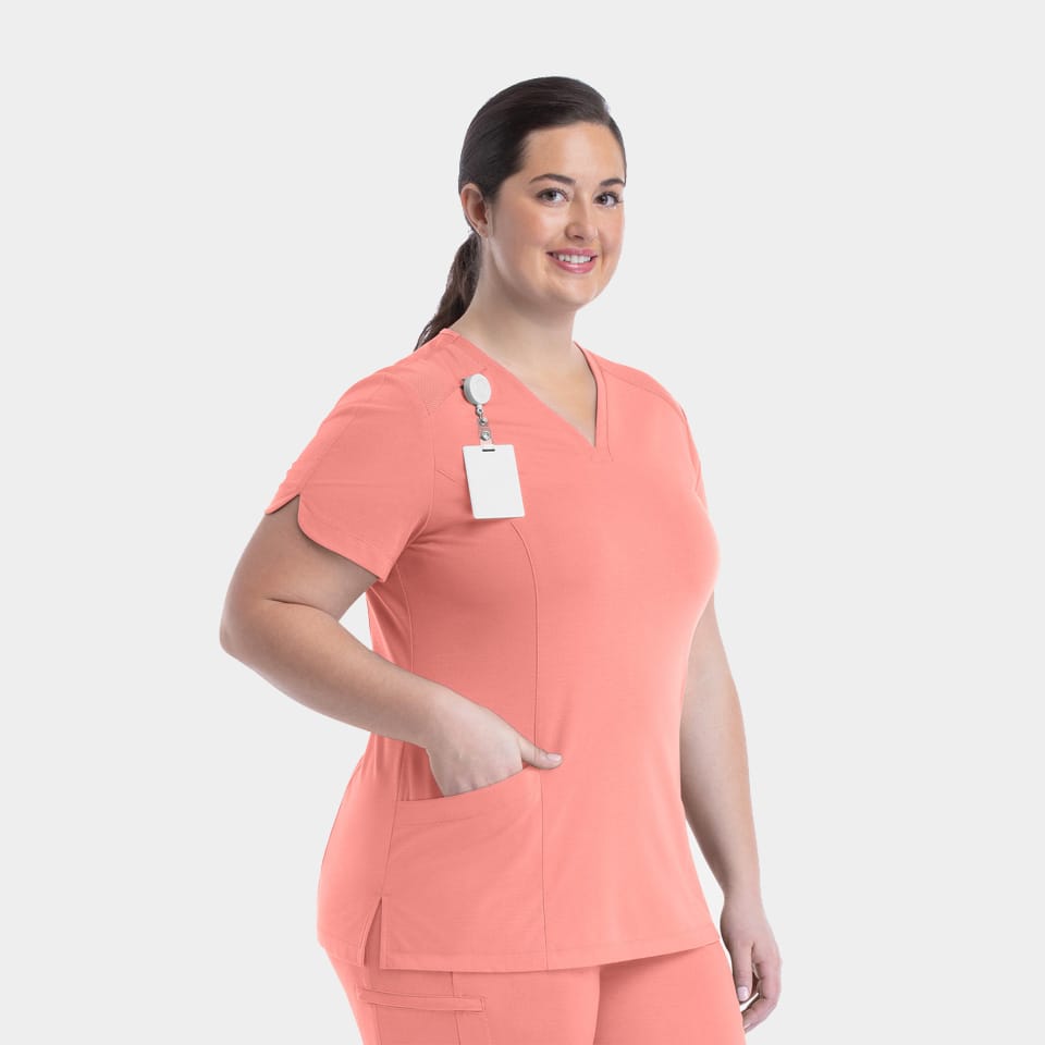 Women's Curved V-Neck Top | 20302