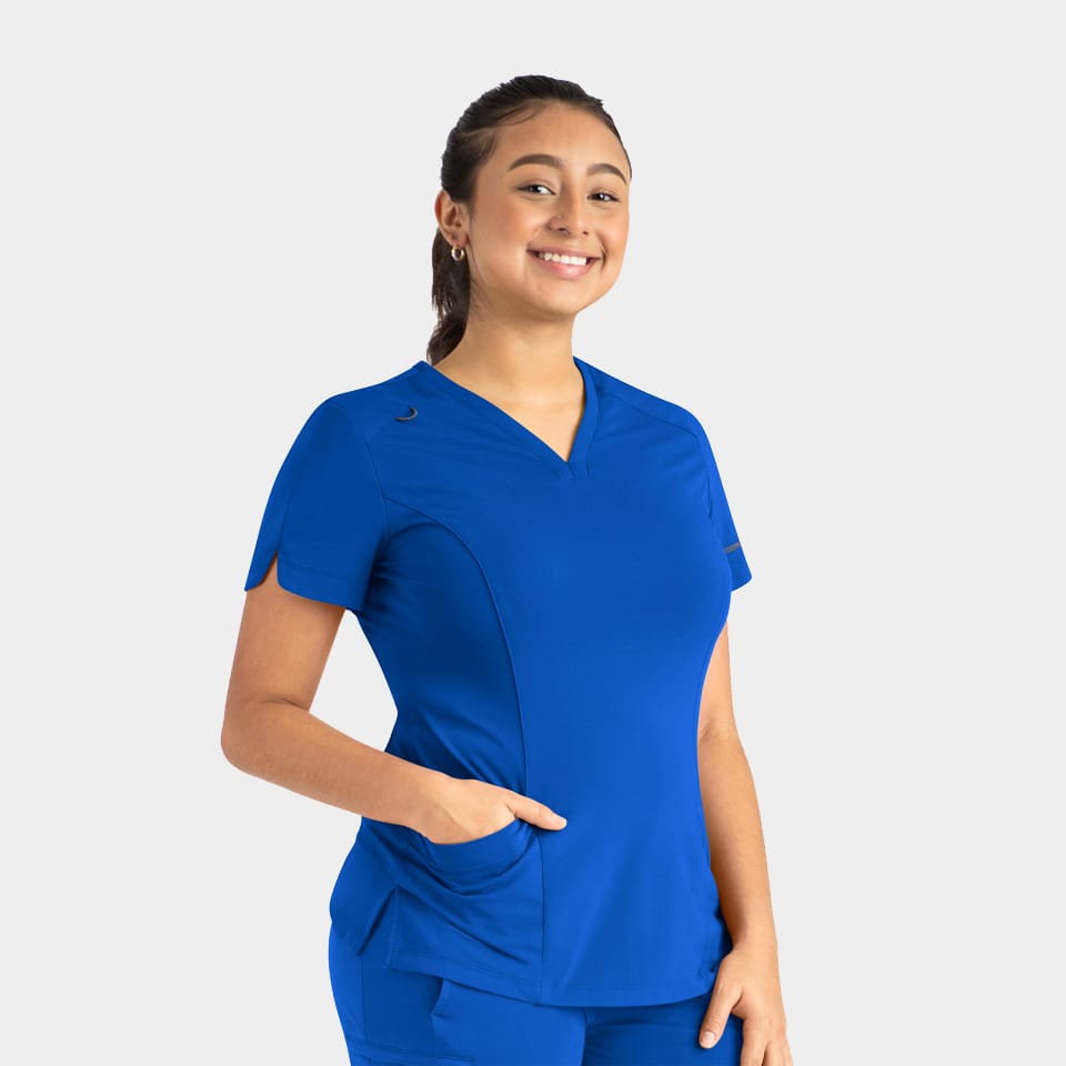 Women's Curved V-Neck Top | 20302
