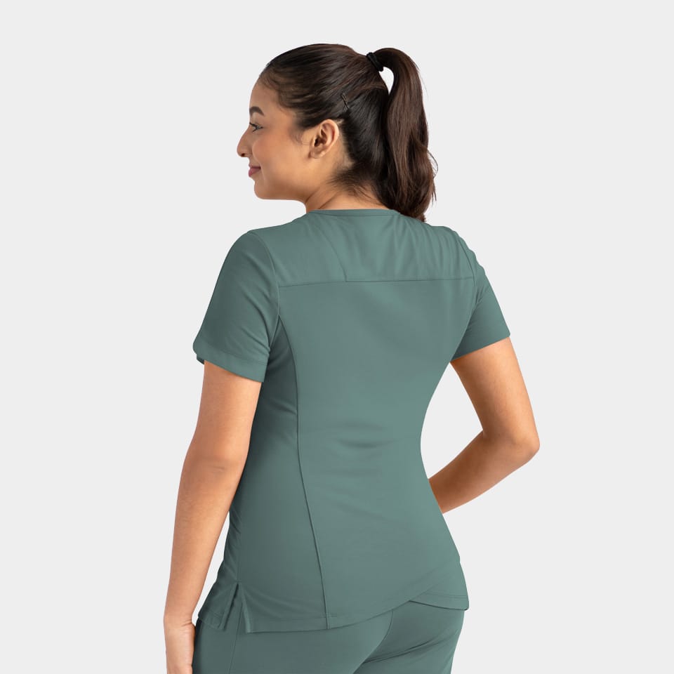 Women's Curved V-Neck Top | 20302