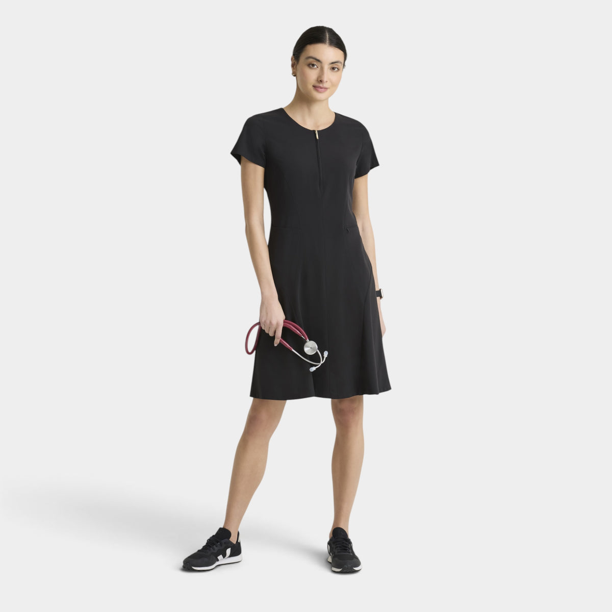 Aria 2-Pocket Round Neck Knee Length Dress |GRGD971