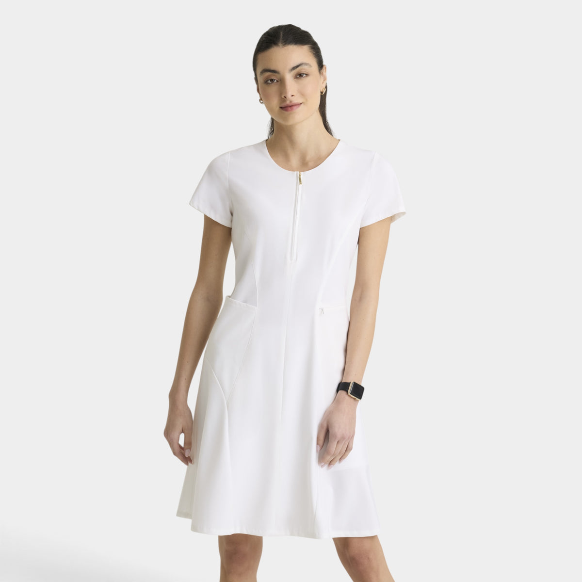 Aria 2-Pocket Round Neck Knee Length Dress |GRGD971