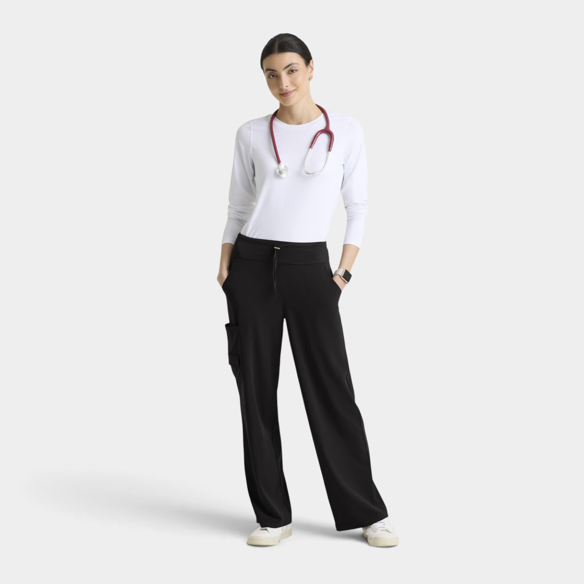 Aria 6-Pocket Jersey Knit Waistband Wide Leg Pant |GRGP741