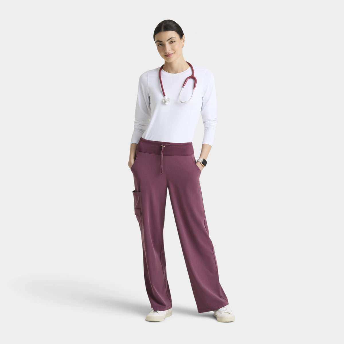 Aria 6-Pocket Jersey Knit Waistband Wide Leg Pant |GRGP741