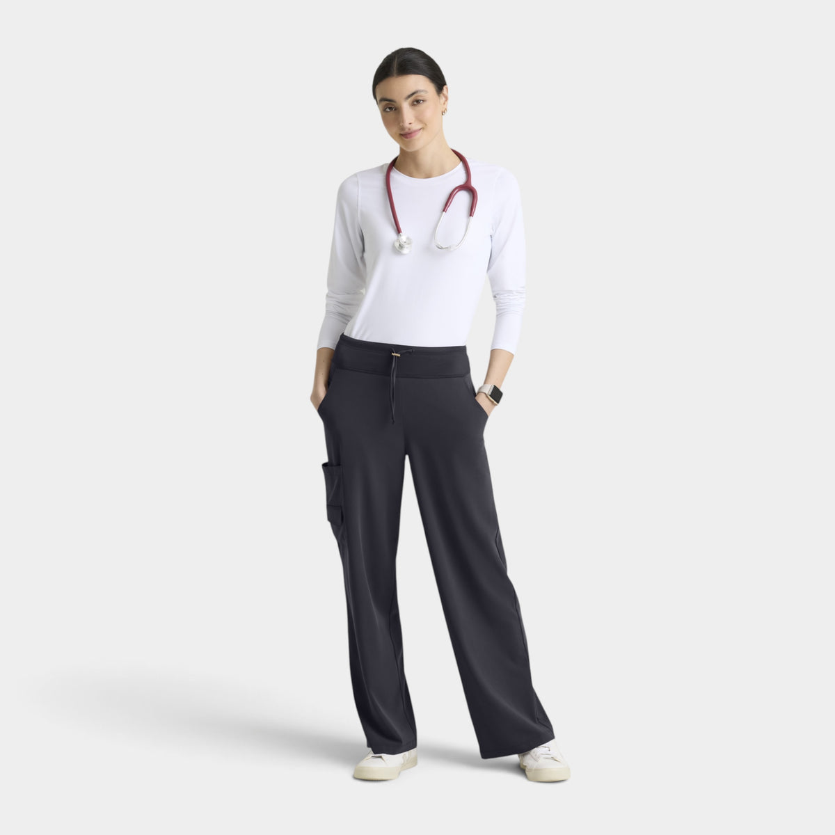 Aria 6-Pocket Jersey Knit Waistband Wide Leg Pant |GRGP741