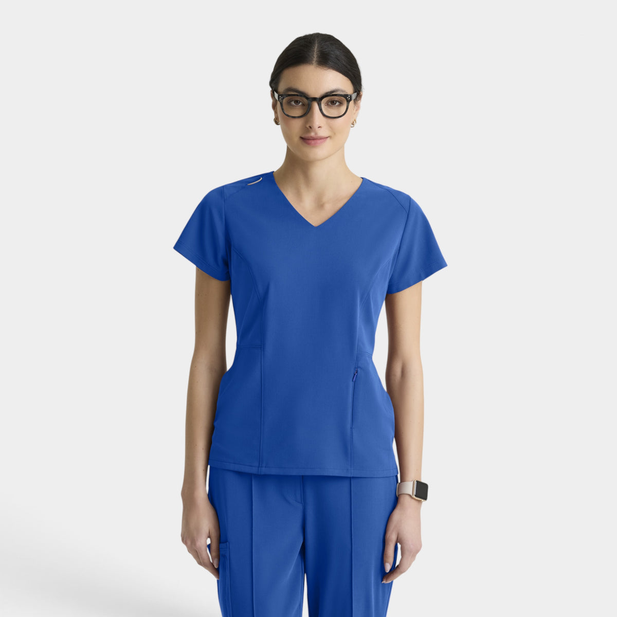 Spring 3-Pocket Classic V-Neck Back Waist Detail Top | GRGT309