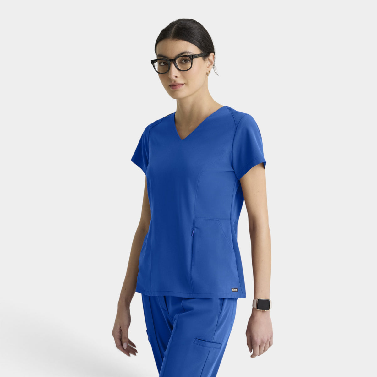 Spring 3-Pocket Classic V-Neck Back Waist Detail Top | GRGT309