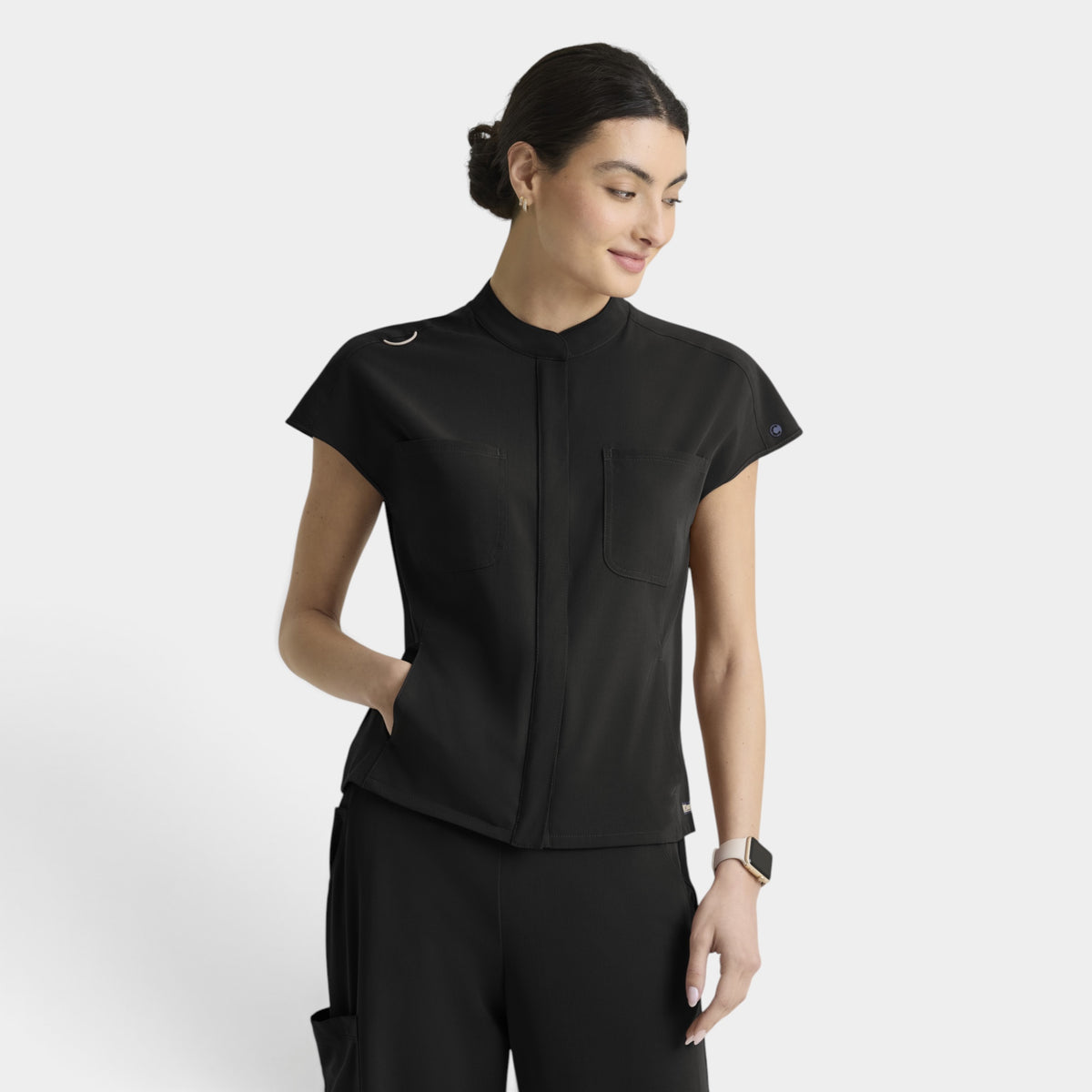 Aria 6-Pocket Sportneck Zip-Front Top | GRGT320