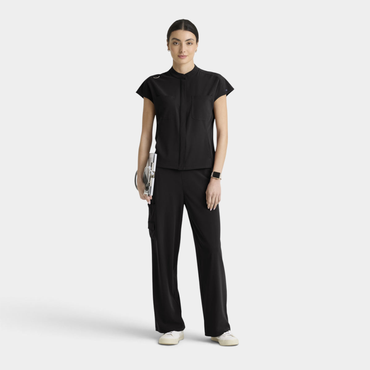 Aria 6-Pocket Sportneck Zip-Front Top | GRGT320