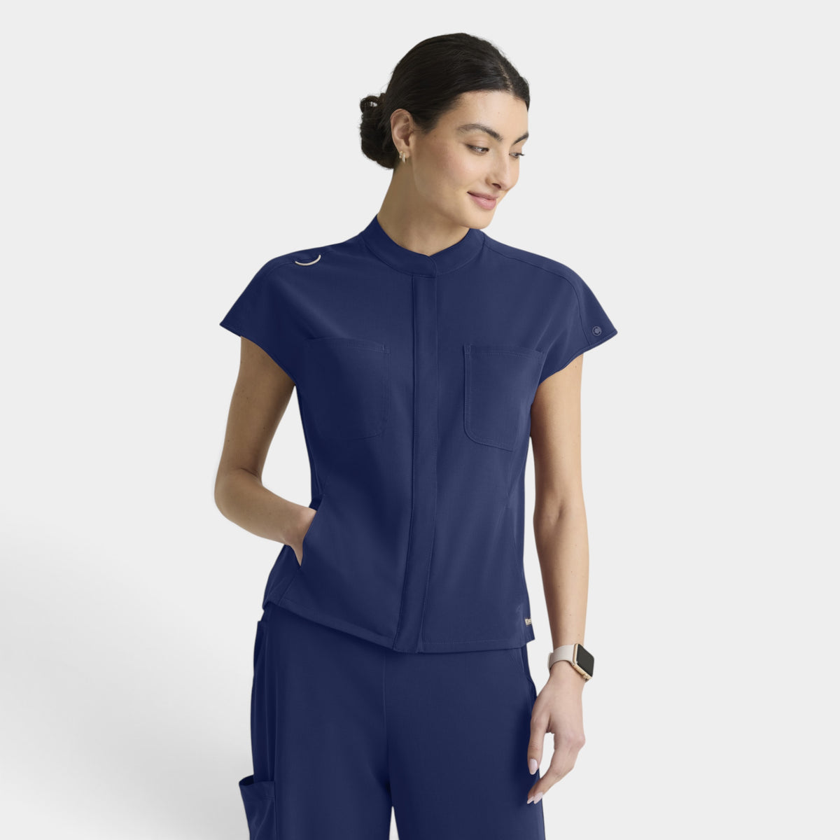 Aria 6-Pocket Sportneck Zip-Front Top | GRGT320
