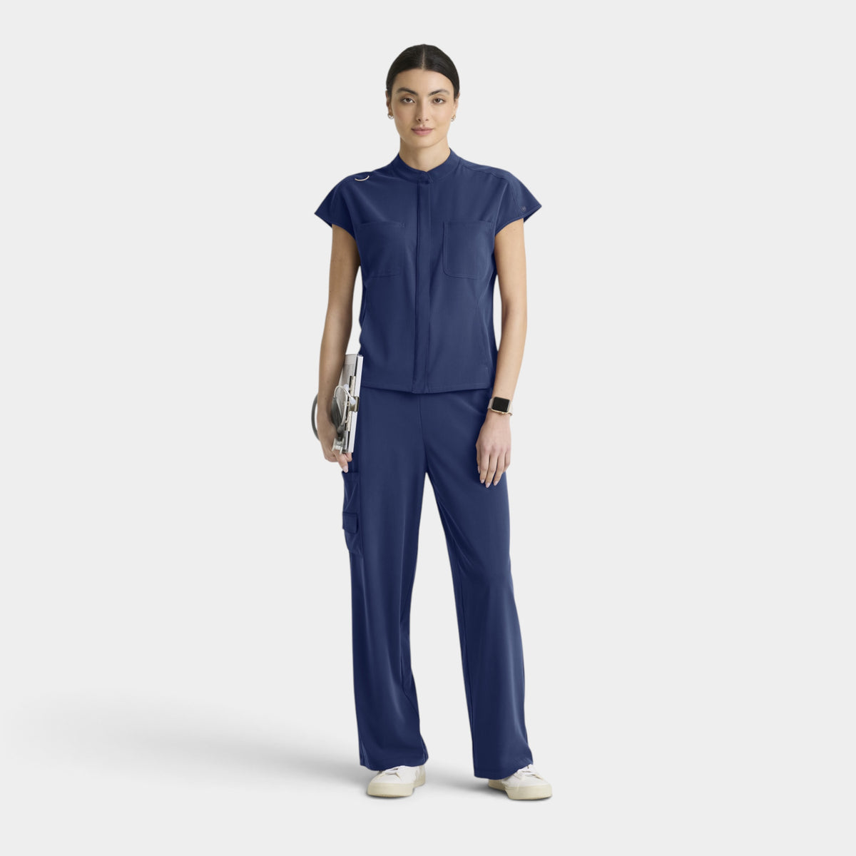 Aria 6-Pocket Sportneck Zip-Front Top | GRGT320