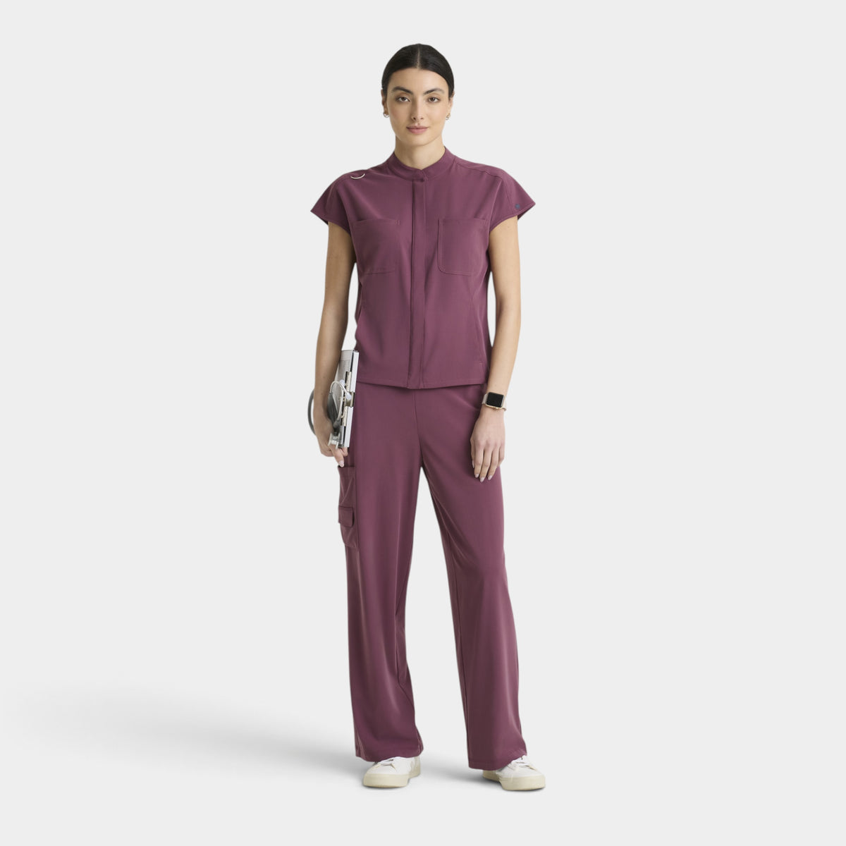 Aria 6-Pocket Sportneck Zip-Front Top | GRGT320