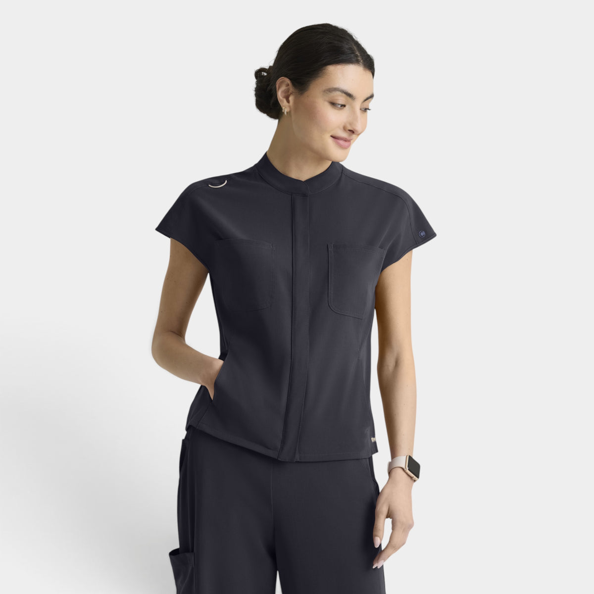 Aria 6-Pocket Sportneck Zip-Front Top | GRGT320