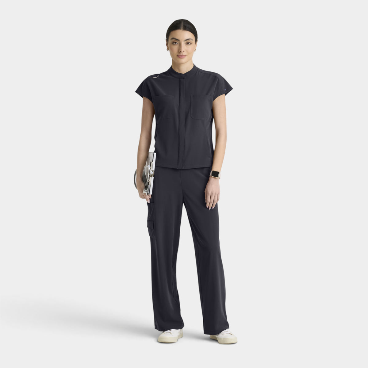 Aria 6-Pocket Sportneck Zip-Front Top | GRGT320