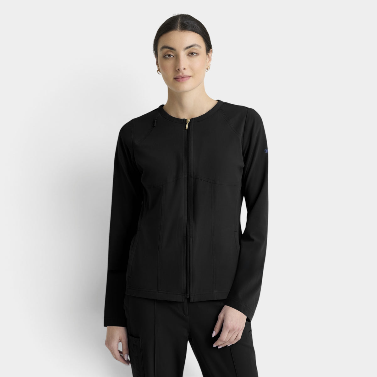 Spring 5-Pocket Round Neck Zip-Front Warm-Up Jacket | GRGW937